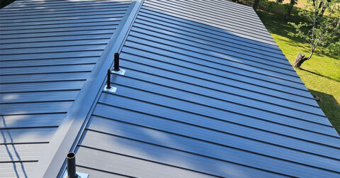 Metal Roofing for residential project featuring skyline roofing.