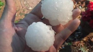 Large chunks of hail