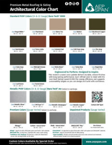 ASC Building Products Architectural Color Chart