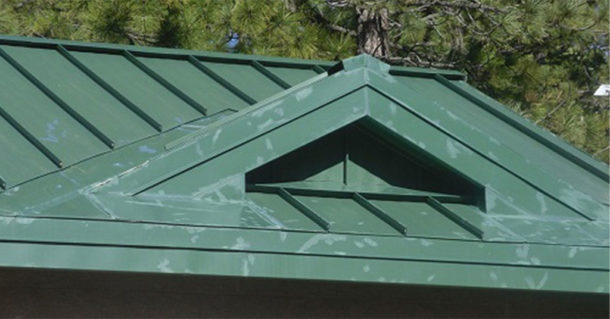 Chalking on a metal roof.