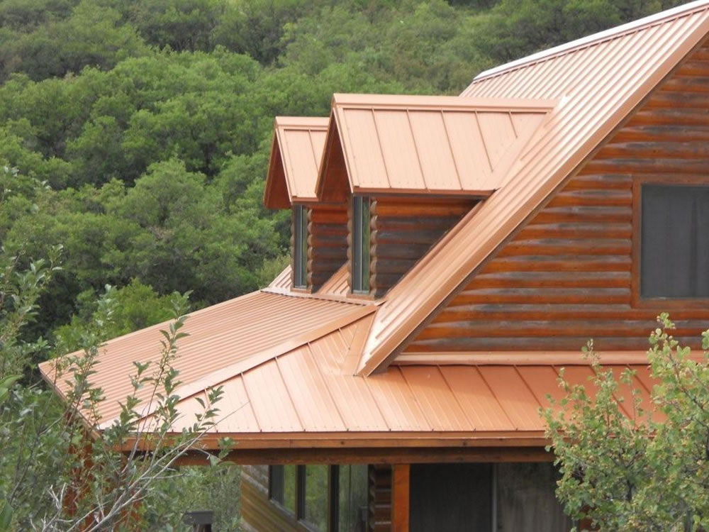 Copper penny metal roof