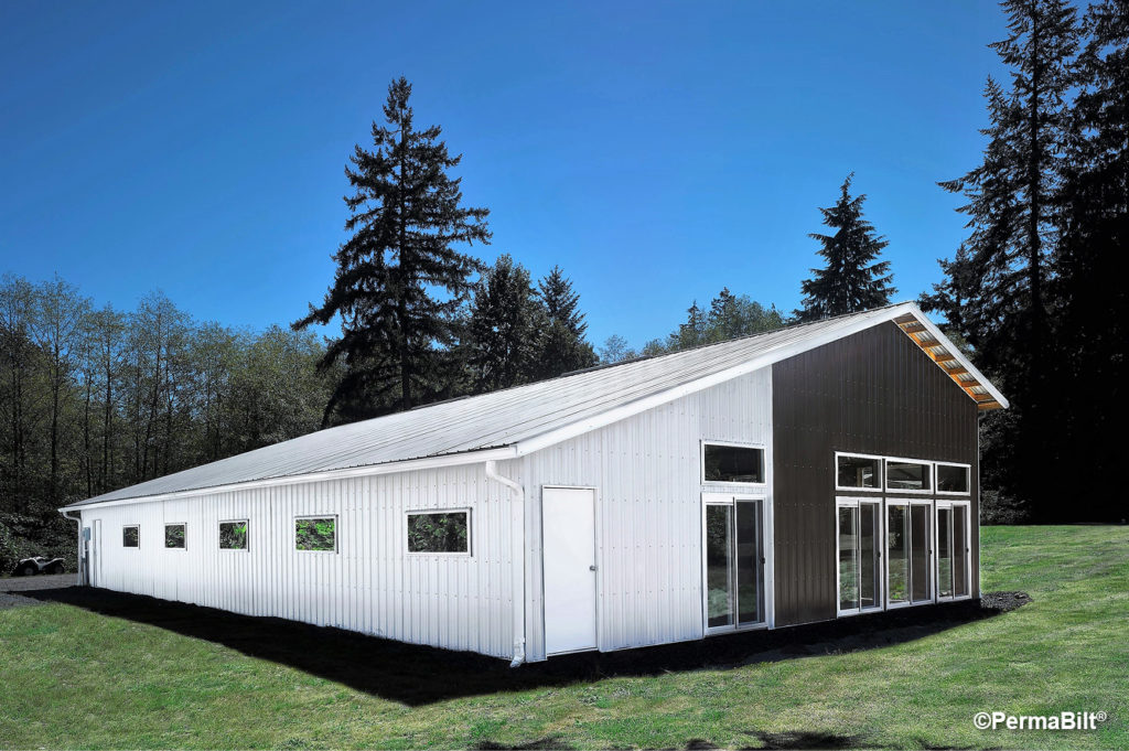 Nor-Clad® metal roofing and siding in Winter White, Weathered Copper & ZINCALUME® Plus