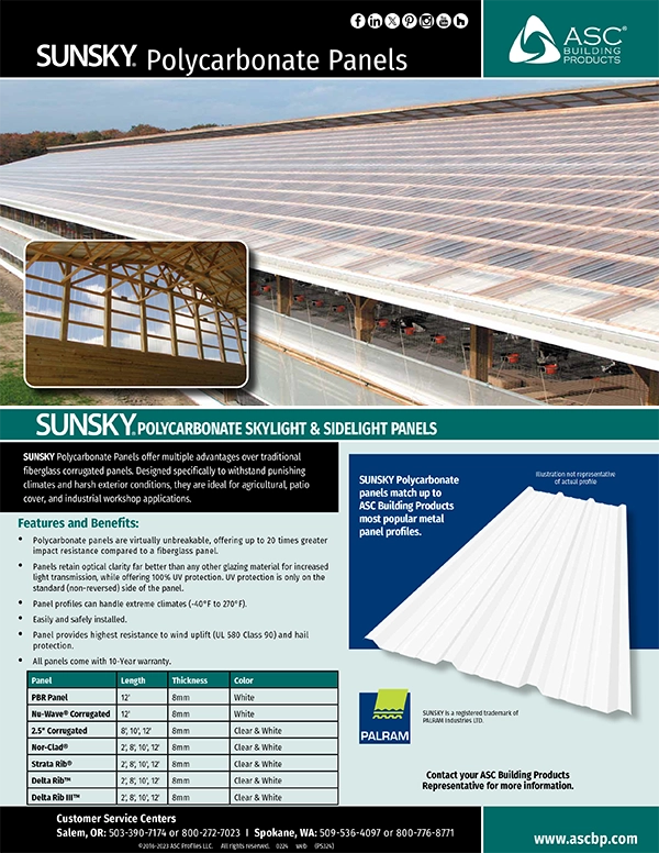 ASC Buillding Products' Polycarbonate Offering