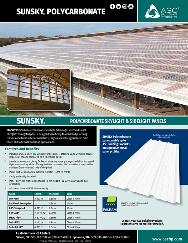 ASC Buillding Products' Polycarbonate Offering