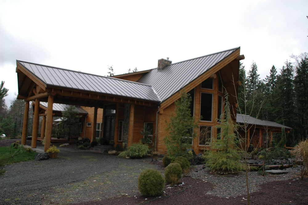 Weathered copper skyline roof