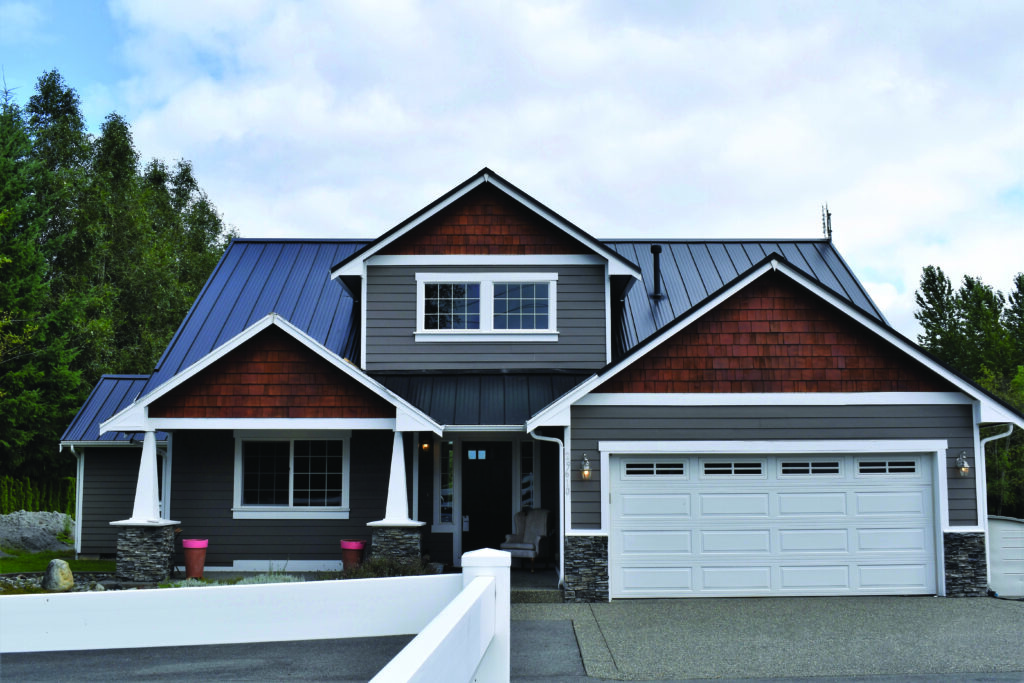 Residential metal roofing in Matte Black color.