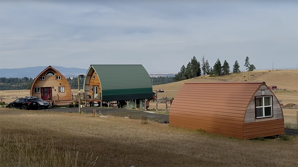 Nor-Clad® Metal Roofing was selected in six of ASC Building Products' colors to create the ombre style affect on these cabins in Idaho.
