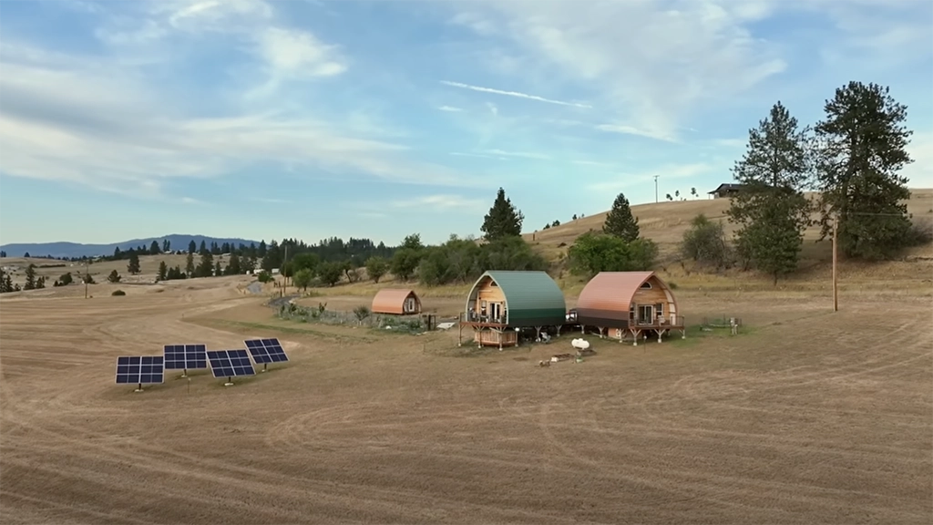 Nor-Clad® Metal Roofing was selected in six of ASC Building Products' colors to create the ombre style affect on these cabins in Idaho.